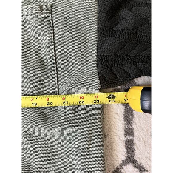 POL Cable Knit Sleeve Raw Hem Denim Jean Shacket Jacket Sz S NWT - Picture 12 of 12
